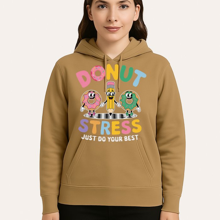 Groovy Donut Stress Just Do Your Best Testing Day Teachers Hoodie