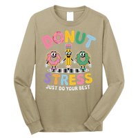 Groovy Donut Stress Just Do Your Best Testing Day Teachers Long Sleeve Shirt