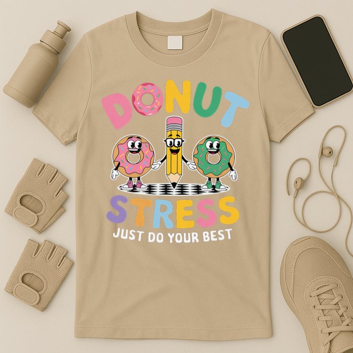Groovy Donut Stress Just Do Your Best Testing Day Teachers T-Shirt