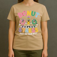 Groovy Donut Stress Just Do Your Best Testing Day Teachers T-Shirt