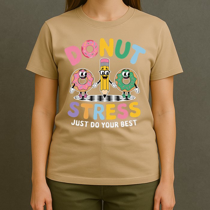Groovy Donut Stress Just Do Your Best Testing Day Teachers T-Shirt