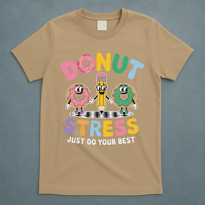 Groovy Donut Stress Just Do Your Best Testing Day Teachers T-Shirt