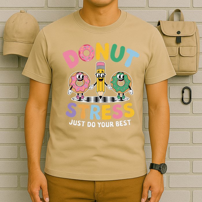 Groovy Donut Stress Just Do Your Best Testing Day Teachers T-Shirt