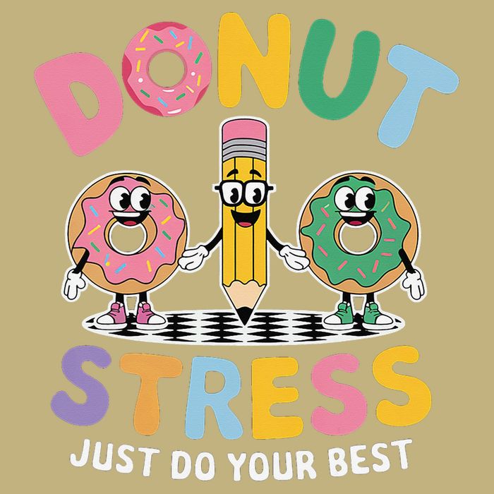 Groovy Donut Stress Just Do Your Best Testing Day Teachers T-Shirt