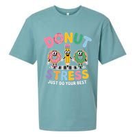 Groovy Donut Stress Just Do Your Best Testing Day Teachers Sueded Cloud Jersey T-Shirt