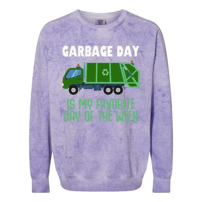 Garbage Day Truck Adult Trash Colorblast Crewneck Sweatshirt