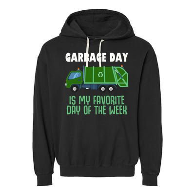 Garbage Day Truck Adult Trash Garment-Dyed Fleece Hoodie