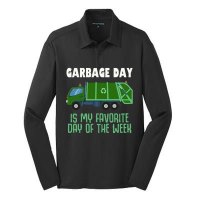 Garbage Day Truck Adult Trash Silk Touch Performance Long Sleeve Polo