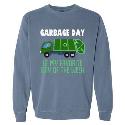 Garbage Day Truck Adult Trash Garment-Dyed Sweatshirt