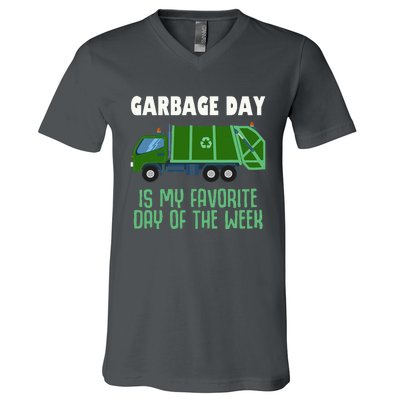 Garbage Day Truck Adult Trash V-Neck T-Shirt