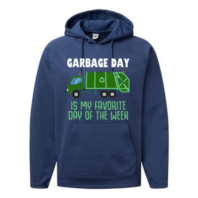 Garbage Day Truck Adult Trash Performance Fleece Hoodie