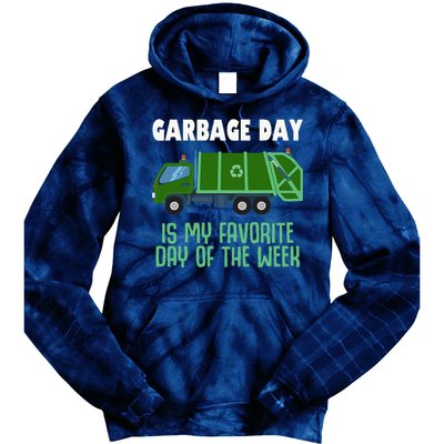 Garbage Day Truck Adult Trash Tie Dye Hoodie