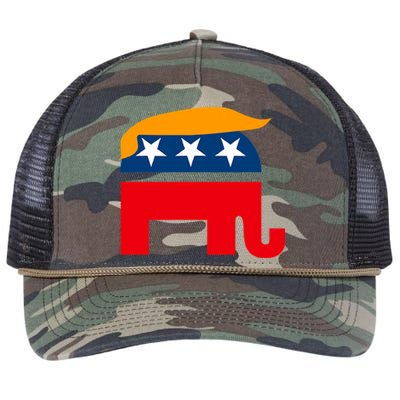 GOP Donald Trump Republican Elephant Retro Rope Trucker Hat Cap