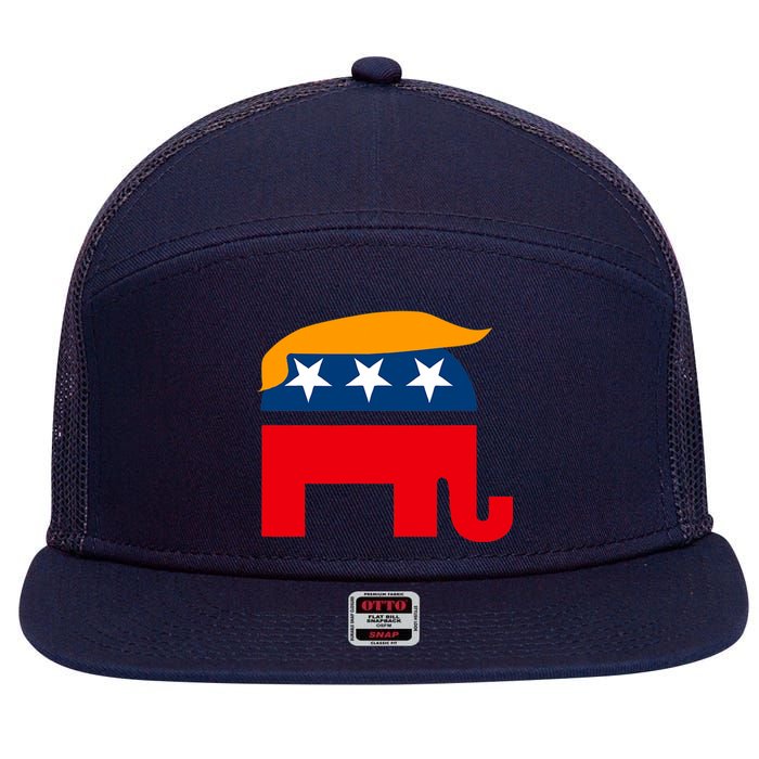 GOP Donald Trump Republican Elephant 7 Panel Mesh Trucker Snapback Hat