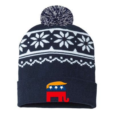 GOP Donald Trump Republican Elephant USA-Made Snowflake Beanie