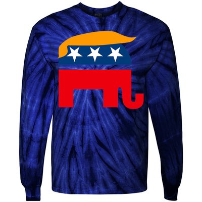 GOP Donald Trump Republican Elephant Tie-Dye Long Sleeve Shirt