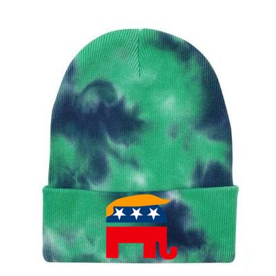 GOP Donald Trump Republican Elephant Tie Dye 12in Knit Beanie