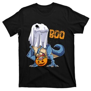 Ghost Dinosaur T rex Funny Boo Halloween Pumpkin T-Shirt