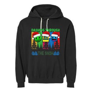 Geometry Dashing Through The Snow Sleep Dash Game Christmas Garment-Dyed Fleece Hoodie