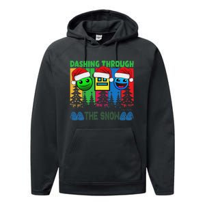 Geometry Dashing Through The Snow Sleep Dash Game Christmas Performance Fleece Hoodie