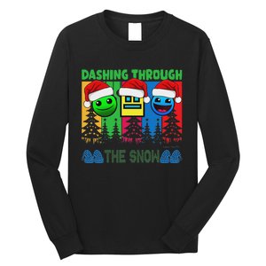 Geometry Dashing Through The Snow Sleep Dash Game Christmas Long Sleeve Shirt