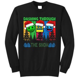 Geometry Dashing Through The Snow Sleep Dash Game Christmas Sweatshirt