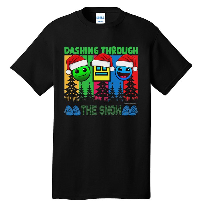 Geometry Dashing Through The Snow Sleep Dash Game Christmas Tall T-Shirt