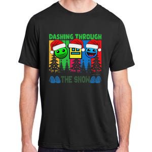 Geometry Dashing Through The Snow Sleep Dash Game Christmas Adult ChromaSoft Performance T-Shirt