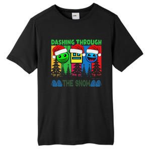 Geometry Dashing Through The Snow Sleep Dash Game Christmas Tall Fusion ChromaSoft Performance T-Shirt