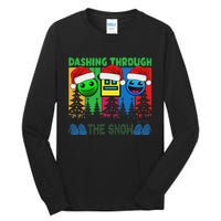 Geometry Dashing Through The Snow Sleep Dash Game Christmas Tall Long Sleeve T-Shirt