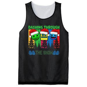 Geometry Dashing Through The Snow Sleep Dash Game Christmas Mesh Reversible Basketball Jersey Tank