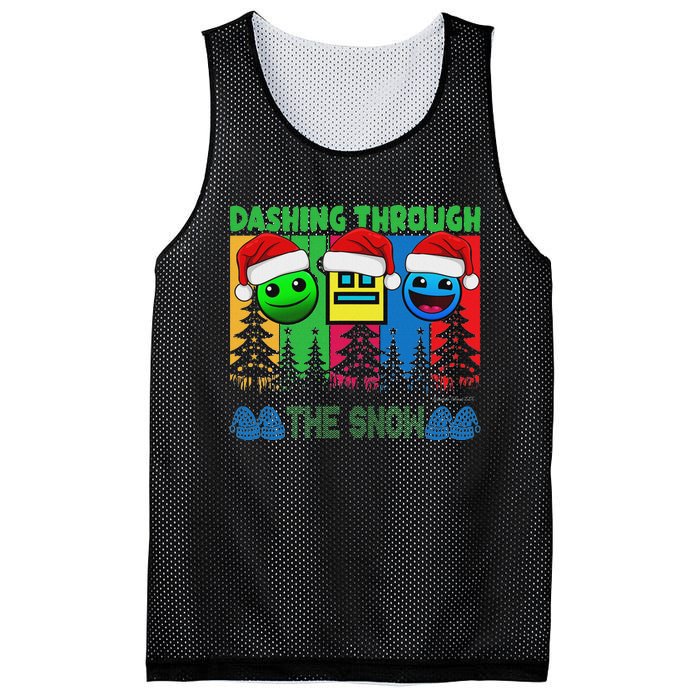 Geometry Dashing Through The Snow Sleep Dash Game Christmas Mesh Reversible Basketball Jersey Tank