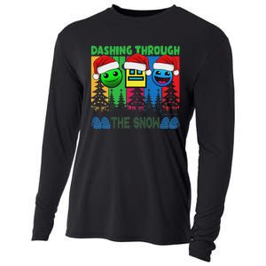 Geometry Dashing Through The Snow Sleep Dash Game Christmas Cooling Performance Long Sleeve Crew