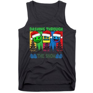 Geometry Dashing Through The Snow Sleep Dash Game Christmas Tank Top