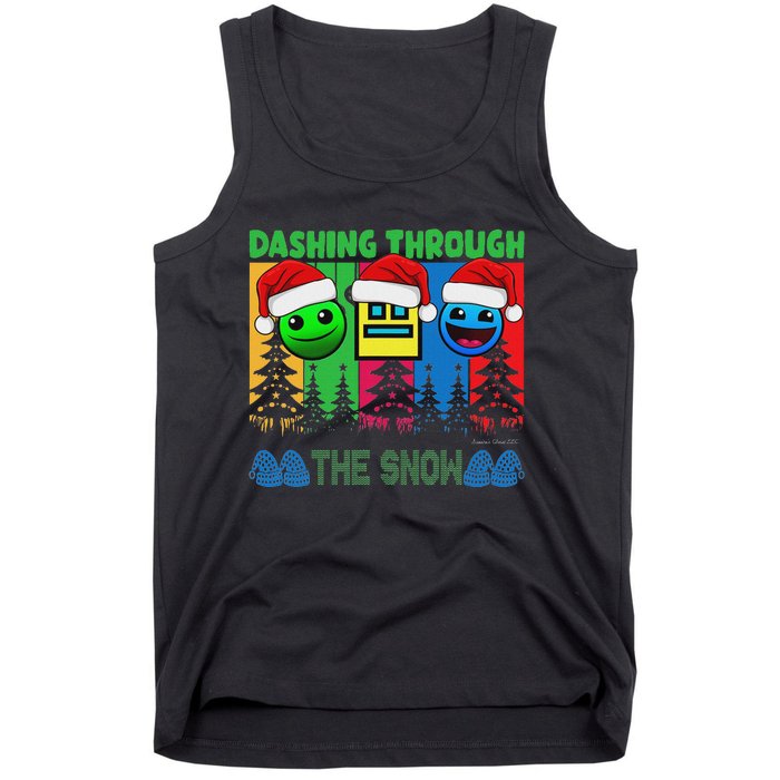 Geometry Dashing Through The Snow Sleep Dash Game Christmas Tank Top