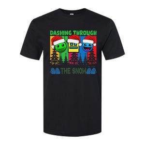 Geometry Dashing Through The Snow Sleep Dash Game Christmas Softstyle CVC T-Shirt