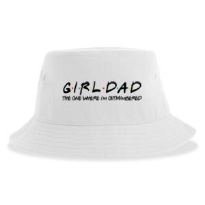 Girl Dad The One Where I'm Outnumbered Dad Of Girls Daddy Cool Gift Sustainable Bucket Hat