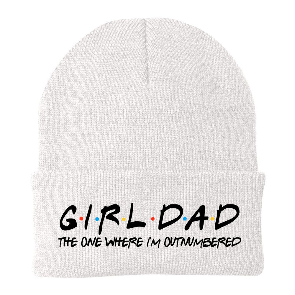 Girl Dad The One Where I'm Outnumbered Dad Of Girls Daddy Cool Gift Beanie