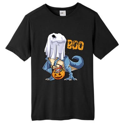 Ghost Dinosaur T Rex Funny Boo Halloween Pumpkin Tall Fusion ChromaSoft Performance T-Shirt