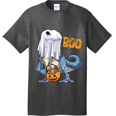 Ghost Dinosaur T Rex Funny Boo Halloween Pumpkin T-Shirt