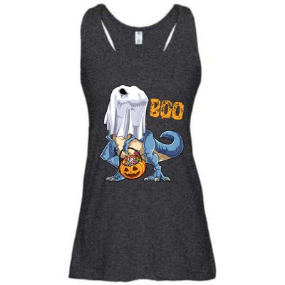 Ghost Dinosaur T Rex Funny Boo Halloween Pumpkin Ladies Essential Flowy Tank