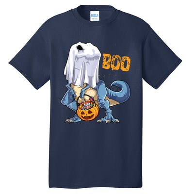 Ghost Dinosaur T Rex Funny Boo Halloween Pumpkin Tall T-Shirt