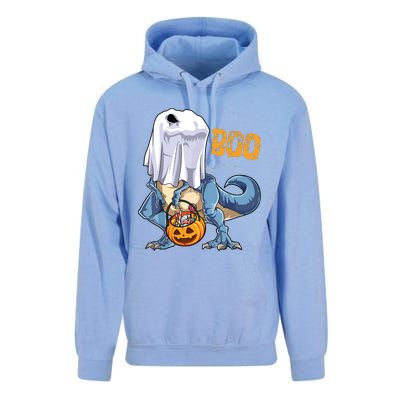 Ghost Dinosaur T Rex Funny Boo Halloween Pumpkin Unisex Surf Hoodie