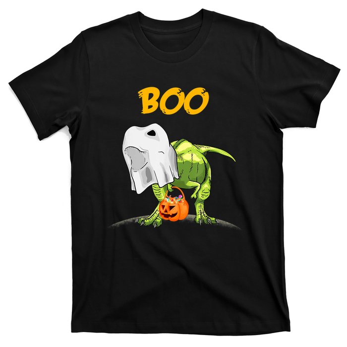 Ghost Dinosaur T Rex Funny Boo Halloween Pumpkin T-Shirt