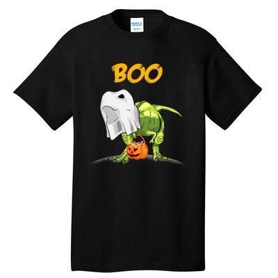 Ghost Dinosaur T Rex Funny Boo Halloween Pumpkin Tall T-Shirt