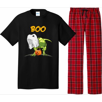 Ghost Dinosaur T Rex Funny Boo Halloween Pumpkin Pajama Set