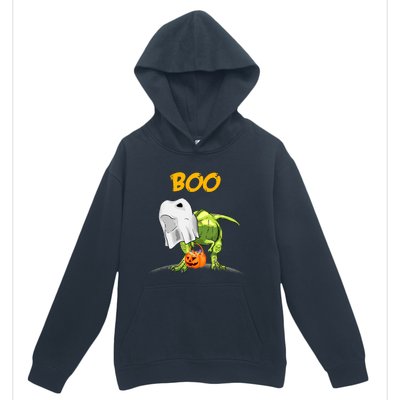 Ghost Dinosaur T Rex Funny Boo Halloween Pumpkin Urban Pullover Hoodie