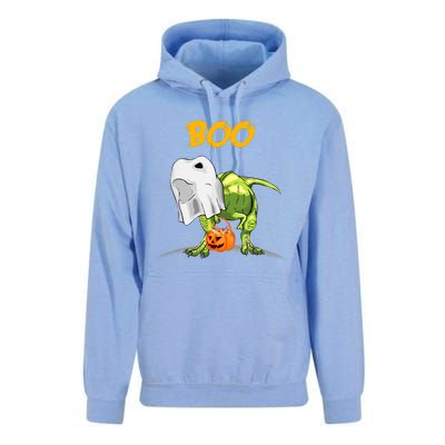 Ghost Dinosaur T Rex Funny Boo Halloween Pumpkin Unisex Surf Hoodie