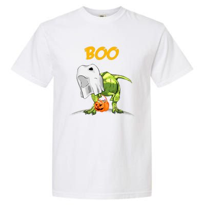 Ghost Dinosaur T Rex Funny Boo Halloween Pumpkin Garment-Dyed Heavyweight T-Shirt