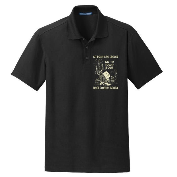 Get Down Turn Around Go To Town Boot Scootin Boogie Cowboys Dry Zone Grid Polo